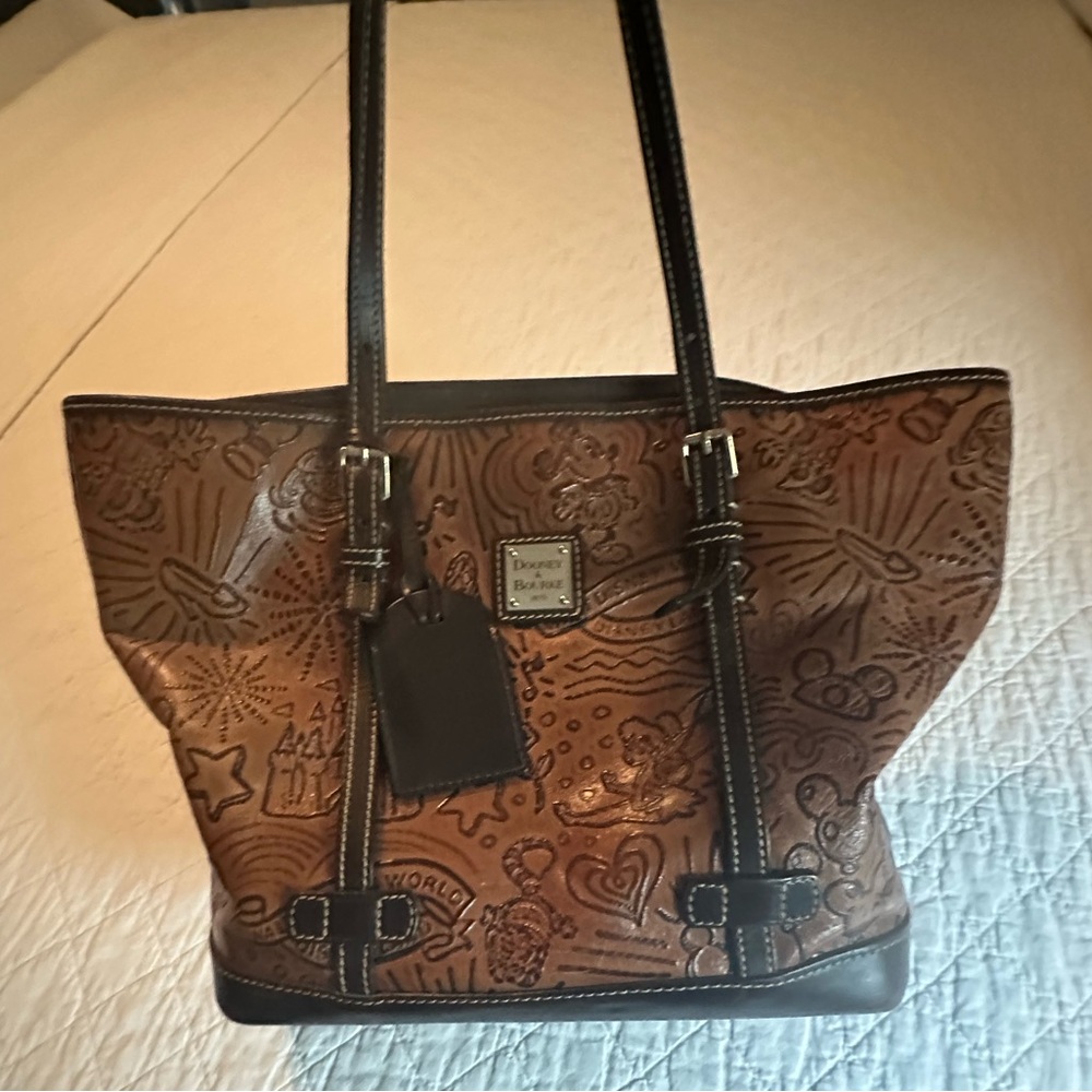 Dooney & Bourke Embossed Brown Leather Tote